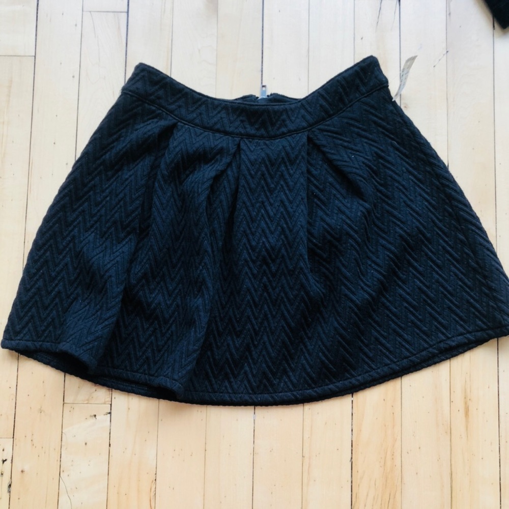 Textured Black Skater Skirt NWT